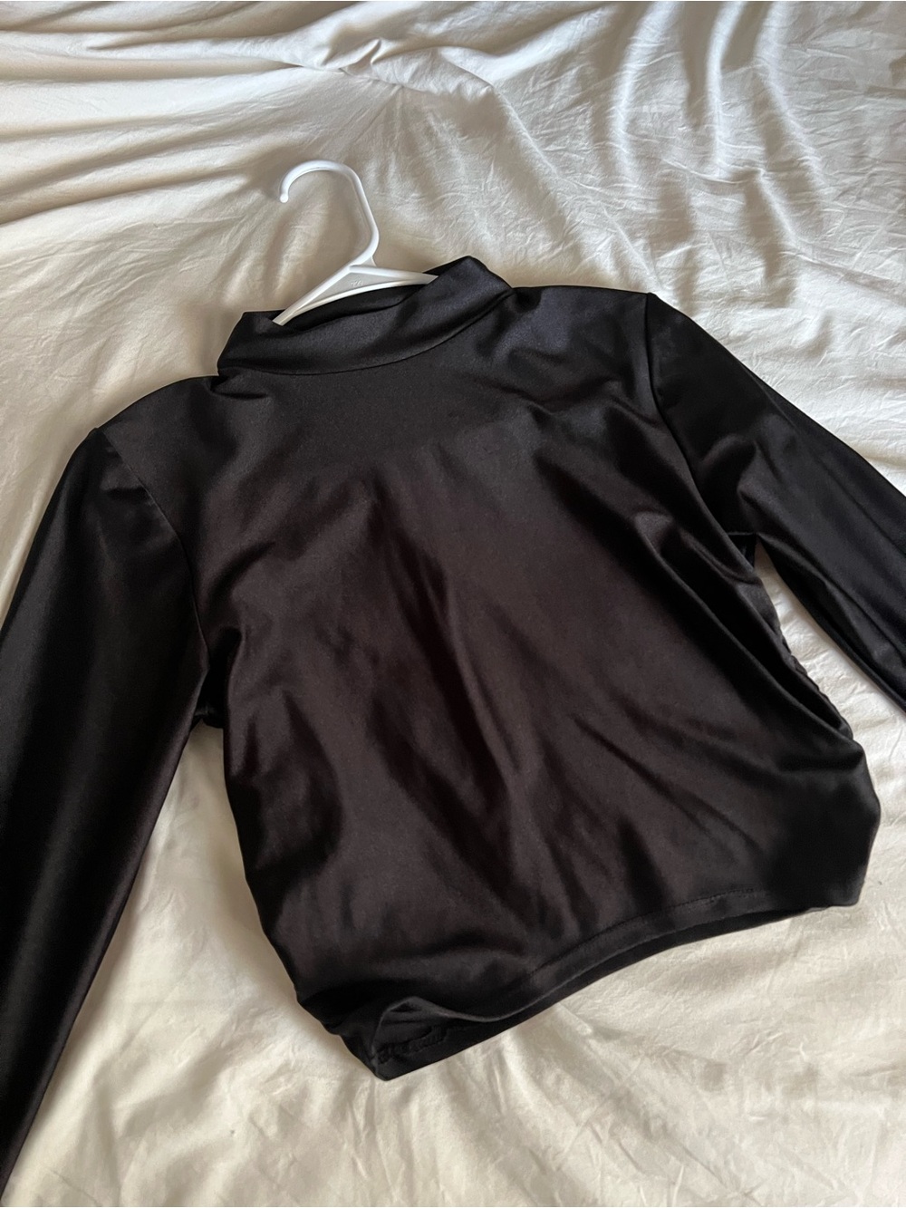Electric Family Black Long Sleeve Cropped Top